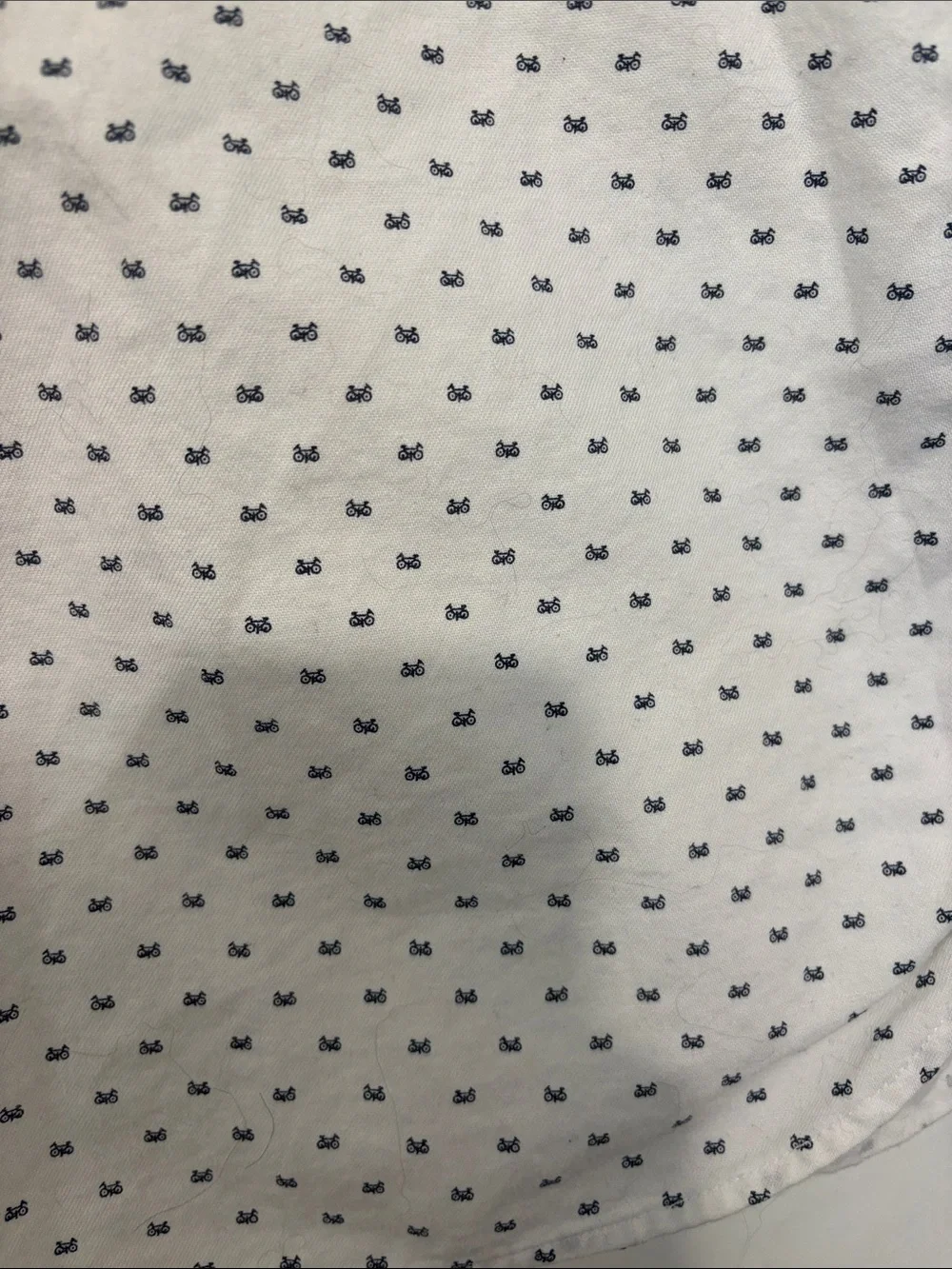 Banana Republic Bright White  Short-Sleeve Button-Down Shirt-micro bicycle print